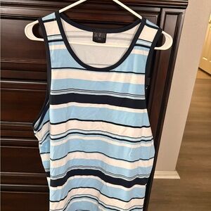Men's Blue Striped Tank Top